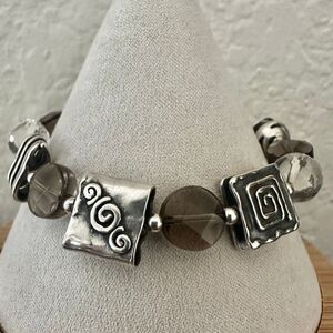 Silpada Sterling Silver Smoky Quartz Crystal Bracelet